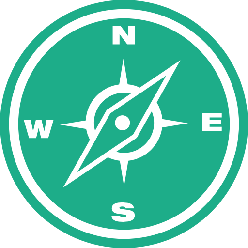 compass with cardinal points for orientation on earth